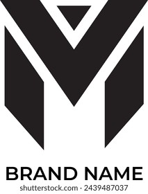 VM, MV monogram initial logo design vector