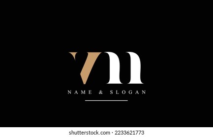 VM, MV, V, M abstract letters logo monogram