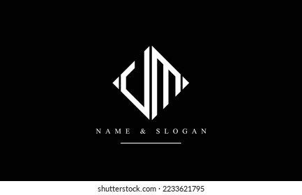 VM, MV, V, M abstract letters logo monogram