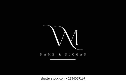 VM, MV, V, M abstract letters logo monogram