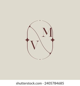 VM wedding classic in elegant monogram with high quality professional design that will print well