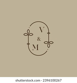 VM wedding initial logo in high quality professional design that will print well across any print media