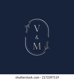 VM wedding initial logo letters in high quality professional design that will print well across any print media