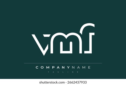 VMF Minimalistic Logo Design Featuring Geometric Shapes and Simple Typography. Abstract letter logo design