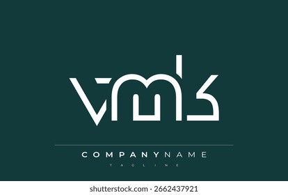 Diseño de logotipo minimalista de VMK con Formas geométricas y tipografía simple. Diseño de logotipo de carta Abstractas