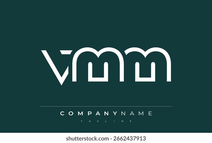 Diseño de logotipo minimalista de VMM con Formas geométricas y tipografía simple. Diseño de logotipo de carta Abstractas