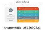 vmost analysis model framework infographic 5 point stage template with big round rectangle box and vertical point stack concept for slide presentation vector