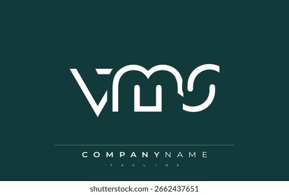 VMS Minimalistic Logo Design Featuring Geometric Shapes and Simple Typography. Abstract letter logo design