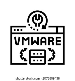 vmware data recovery line icon vector. vmware data recovery sign. isolated contour symbol black illustration