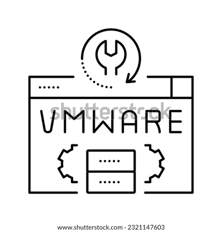 vmware data recovery line icon vector. vmware data recovery sign. isolated contour symbol black illustration