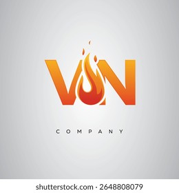 VN Creative Fire Letter Logo Design