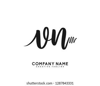 VN Initial Handwriting Logo Template Vector