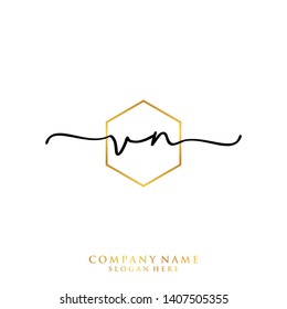VN Initial handwriting logo template