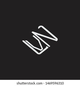 VN Initial Logo letters with rotate squere template