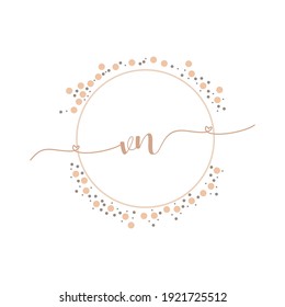VN Initial monogram handwriting luxury illustration