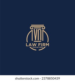 VN initial monogram for law firm with creative circle line