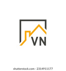 VN initials homes modern building company logo vector.eps