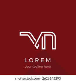 VN initials logo design with attractive simple vector template