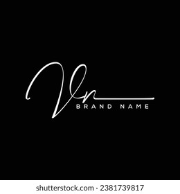 VN letter beauty handwriting vector logo. 