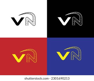 VN LETTERING TYPOGRAPHY MODERN MONOGRAM MINIMALIST LOGO IBON SYMBOL