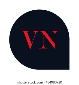 VN Letters red , Abstract black background logo, Design identity in shape, Alphabet letter