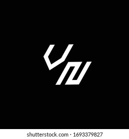 VN logo monogram with up to down style modern design template isolated on black background