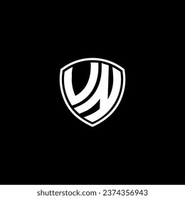 VN logo monogram emblem style with shield shape design template ideas