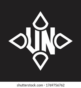 Monograma de logotipo VN con cuatro cono redondeado por la plantilla de diseño de forma