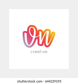 VN logo, vector. Useful as branding, app icon, alphabet combination, clip-art.
