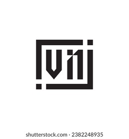 VN minimalist geometric symbol logo in high quality professional design that will print well across any print media