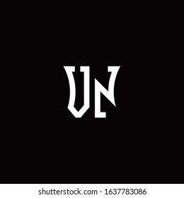 VN monogram logo with curved side style design template