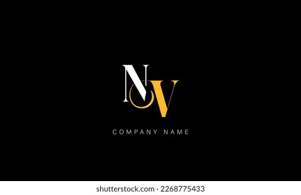 VN, NV, Monogramm für abstrakte Buchstaben des Logos