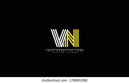 VN NV abstract vector logo monogram template