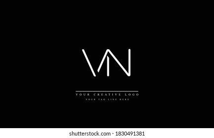 VN NV abstract vector logo monogram template