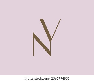 VN or NV letter logo icon design. Classic style luxury initials monogram.