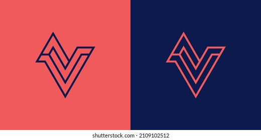 VN NV logo. the letter V and N perfectly combined into a new, modern and original Logo