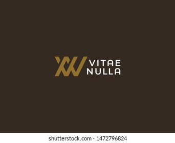VN or NV. Monogram of Two letters V&N . Luxury, simple, minimal and elegant VN logo design. Vector illustration template.