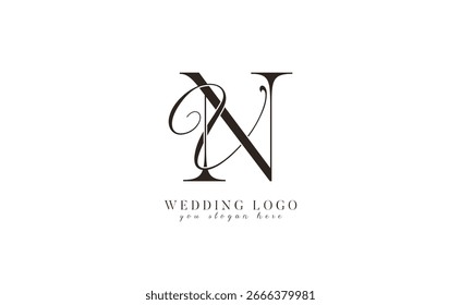 VN NV monogram Hochzeitslogo mit Anfangsbuchstaben
