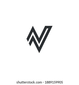 VN or NV ‍abstract outstanding professional business awesome artistic branding company different colors illustration logo.