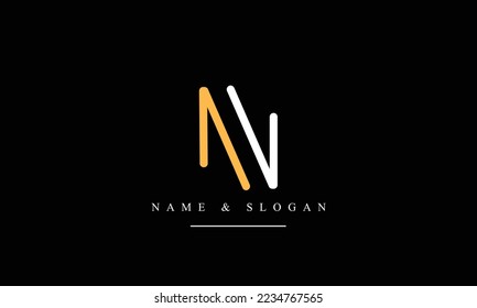 VN, NV, V, N abstract letters logo monogram