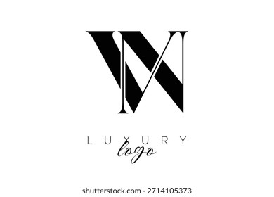 VN Serif Letter Monogram Typography Logo for Elegant Premium Branding Identity