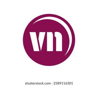 VN sport emblem or team logotype. Ball logo with a combination of Initial letter V and N for balls shop, sports company, training, club badge. Vector illustration.