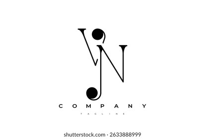 VN Typography Logo Design. Stylish monogram design depiction featuring the letters V and N combined in an artistic signature style, delivering a unique and creative visual representation.