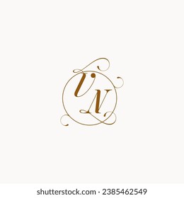 VN einzigartiges Hochzeitslogo Symbol Ihrer Ehe und Sie können es auf Ihrer Hochzeitsfeier verwenden