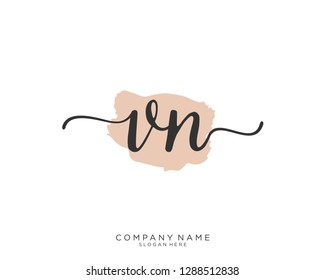 VN V N Initial handwriting logo template