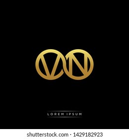 VN V N initial letter linked circle capital monogram logo modern template