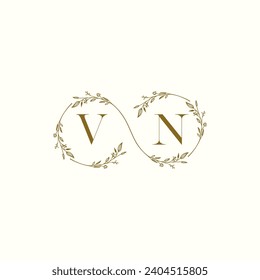 VN wedding infinity in elegant monogram with high quality professional design that will print well