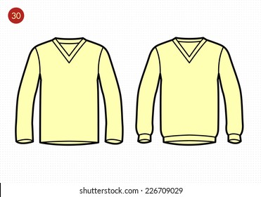 V-neck long sleeve shirt, V-neck Sweater