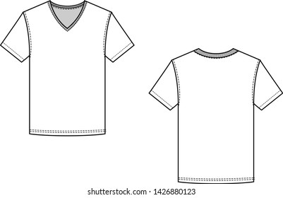 v-neck men's tee shirt, short sleeve, blank cad, fashion cad