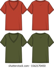 v-neck shirt for men vector template pattern
